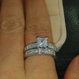 Lab Diamond Promise Ring Set 925 Silver Wedding Rings for Women
