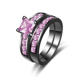Lab Diamond Promise Ring Set 925 Silver Wedding Rings for Women