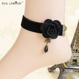 Vintage Lace Rose Gothic Anklet - Princess Lolita Jewelry