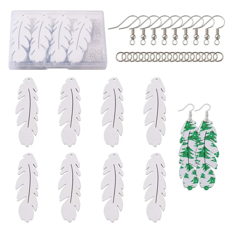 Sublimation Feather Earrings Double Sided Heat Transfer Blank