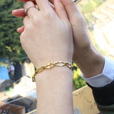 Prismatic Big Link Statement Bracelets Stainless Steel Bangles