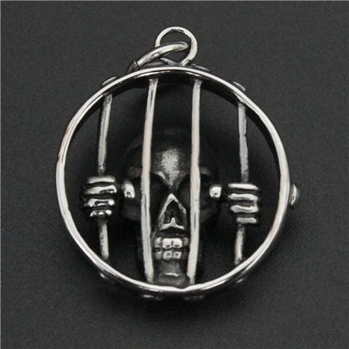 Prison Skull Pendant 316L Stainless Steel Ghost Justice Pendant