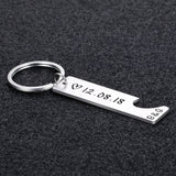 Custom Stainless Steel Date Keychain Heart-shaped Couple Keychains