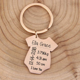 Baby Stats Key Chain Baby Jewelry Siamese Gift Mom Dad Children