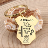 Baby Stats Key Chain Baby Jewelry Siamese Gift Mom Dad Children
