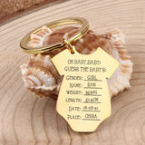 Baby Stats Key Chain Baby Jewelry Siamese Gift Mom Dad Children