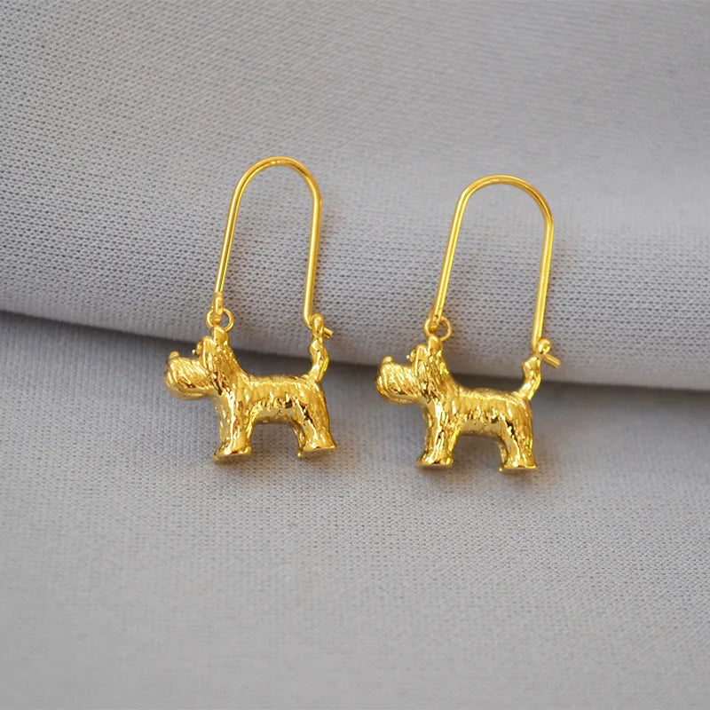 Cute Dog Golden Pig Zodiac Earrings