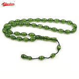 Green Resin Muslim Prayer Beads 33 Beads Bracelet