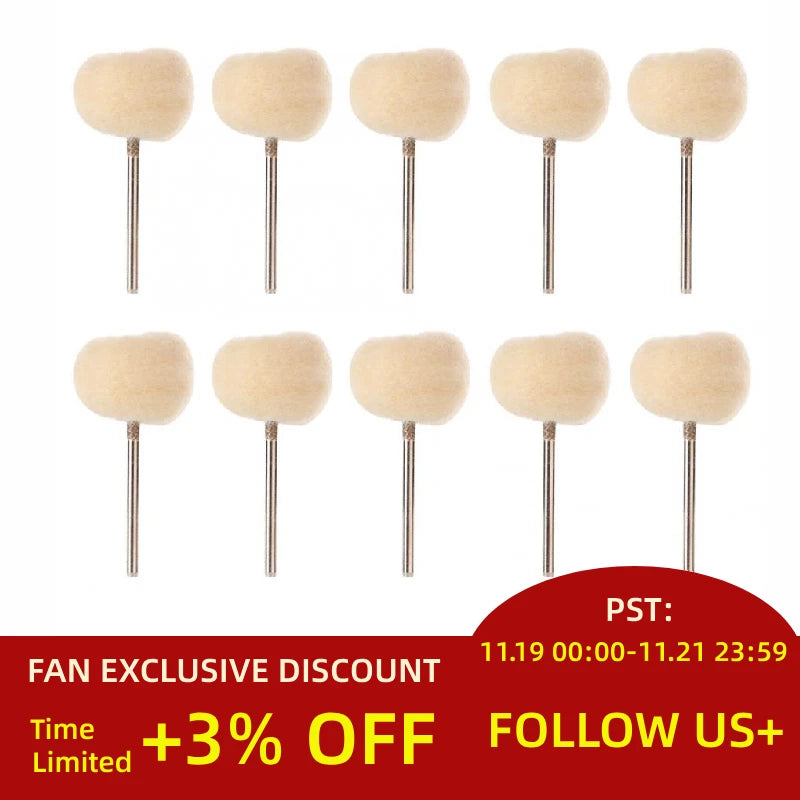 10PCS 2.35mm Polishing Tool Woollen Wheel Jewelry Grinding Abrasive Tool