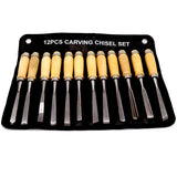 12PCS Manual Wood Carving Chisel Tool Set Jewelry Woodworking Carving Chisel
