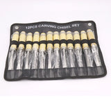 12PCS Manual Wood Carving Chisel Tool Set Jewelry Woodworking Carving Chisel