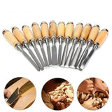 12PCS Manual Wood Carving Chisel Tool Set Jewelry Woodworking Carving Chisel