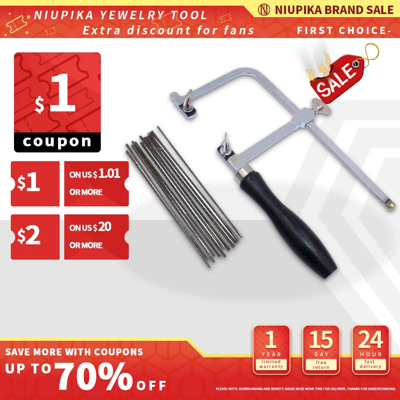 Adjustable Saw Bow with 144 Saw Blade Jewelry Making Tool