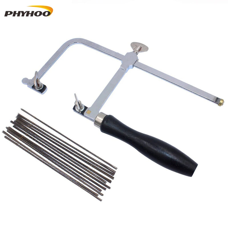Adjustable Saw Bow with 144 Blade Jewelry Saw Frame DIY Tool