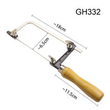 Adjustable Wooden Handle Saw Frame Bow With 12 Blades DIY Tool