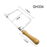 Adjustable Wooden Handle Saw Frame Bow With 12 Blades DIY Tool