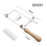 Adjustable Wooden Handle Saw Frame Bow With 12 Blades DIY Tool