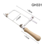 Adjustable Wooden Handle Saw Frame Bow With 12 Blades DIY Tool
