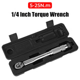 Adjustable Torque Wrench 1/4'' Drive 5-25N.m Hand Tool