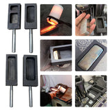 Graphite Crucible Silver Bar Mould Handle Iron Melting Casting Scrap Pour Tool