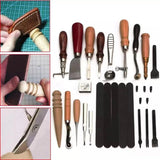 Leather Craft Tools Kit DIY Hand Sewing Punch Carving Work Set