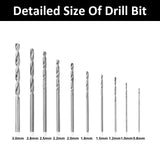 Precision Pin Vise Hand Drill Bits Set, Mini Twist Drill Bits (0.8-3.0mm)