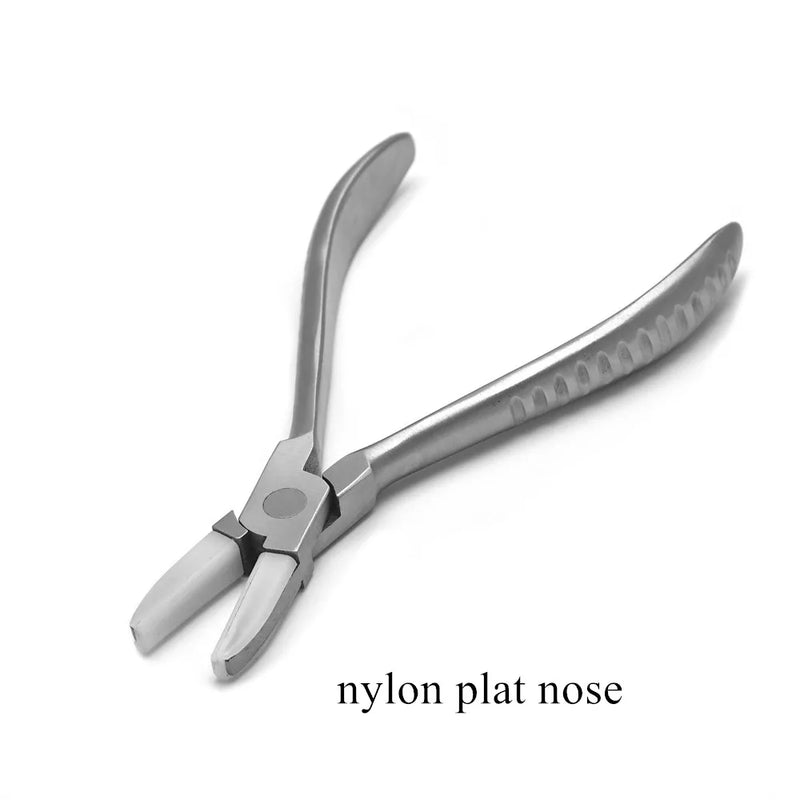 Stainless Steel Needle Nose Pliers Jewelry DIY Glasses Repair Nylon Pliers