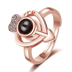Love Heart Rings for Women Arrow Cubic Zirconia Open Ring Female Jewelry