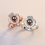 Love Heart Rings for Women Arrow Cubic Zirconia Open Ring Female Jewelry