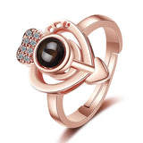 Love Heart Rings for Women Arrow Cubic Zirconia Open Ring Female Jewelry