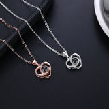 Projection Necklace 100 Languages I Love You Heart Pendant