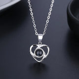 Projection Necklace 100 Languages I Love You Heart Pendant