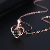 Projection Necklace 100 Languages I Love You Heart Pendant