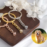 Pet Photo Keychain Silver Rose Gold Personalized