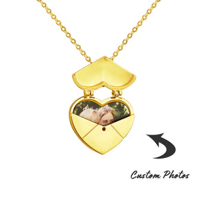 Custom Photo Necklace With Heart - Silver Heart Style - Personalized Necklace