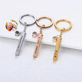 Name Engraved Letter Keychain Stainless Steel Safe Driving Anniversary Gift