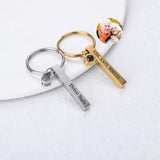 Name Engraved Letter Keychain Stainless Steel Safe Driving Anniversary Gift