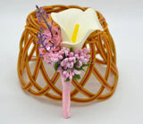 Prom Groomsman Boutonniere Calla Lily Buttonhole for Pink Wedding