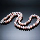 Natural Freshwater Pearl Necklace High Luster 925 Silver Jewelry