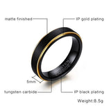 Matte Tungsten Carbide Wedding Bands for Couple 4mm 6mm