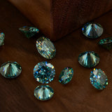 0.5ct 5.0mm Green Moissanite Real Aquamarine Loose Stone