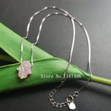 925 Silver Hamsa Opal Necklace with Gift Star & Cross Pendant