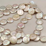 10Pcs Flat Round Natural Freshwater Pearl Ear Jewelry Beads