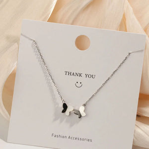 S925 Sterling Silver Tiny Butterfly Pendant Necklace