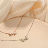 S925 Sterling Silver Tiny Butterfly Pendant Necklace