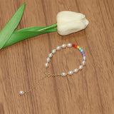Natural Oval AAAA Pearl Bead with Opal Bead 925 Silver Bracelet