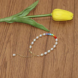 Natural Oval AAAA Pearl Bead with Opal Bead 925 Silver Bracelet