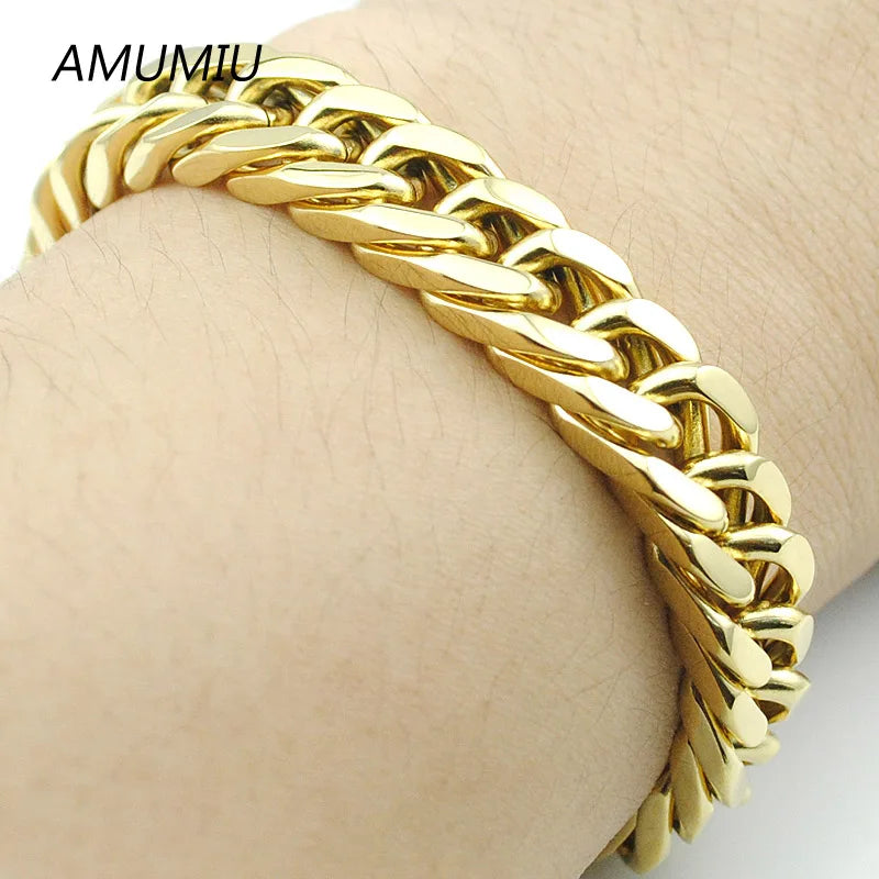 316L Stainless Steel Bracelet Men Chain Bangles Jewelry Gift HZB030