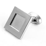 Square Lines Sliver Metal Cufflinks for Men's Shirt