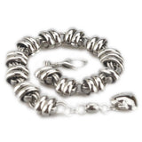 Heart Chain Link Bracelet High Stainless Steel Silver Jewelry HF044